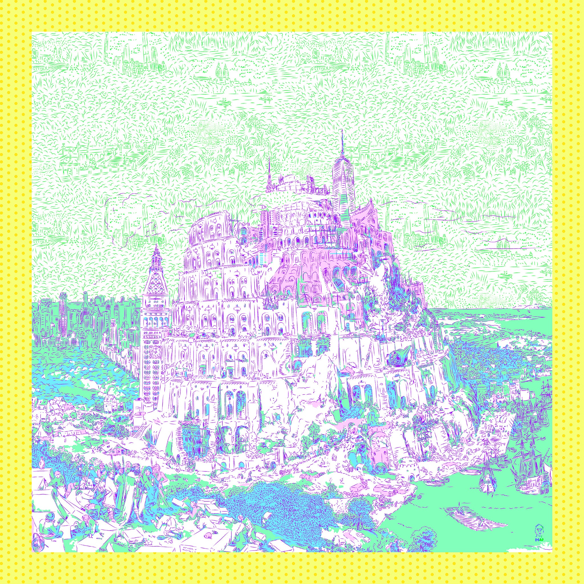 The Tower of Babel NYC Yellow Scarf